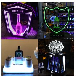 Wine Accessories Rechargeable Ace Of Spade LEDLuminous Beer Wine Bottle Holder Glowing Champagne Cocktail Drinkware Holder