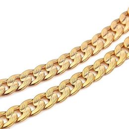 Chains Mens Jewelry Yellow Gold Filled Cuban Chain Male NecklaceChains