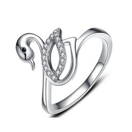 Fashion and exquisite silver ring female simple rings birthday gift for girlfriend silver jewelry swan ring