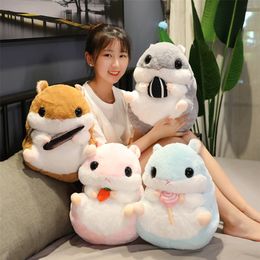 cute hamster plush toy 3 in 1 multifunction hamster hand warm with blanket toy hamster pillow kids toys birthday gift for child LJ201126