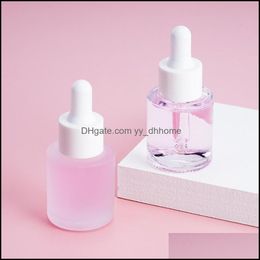 Packing Bottles Office School Business Industrial 20Ml Flat Shoder Glass Essential Oil Per E Liquid Reagent Pipette Dropper Aromatherapy B