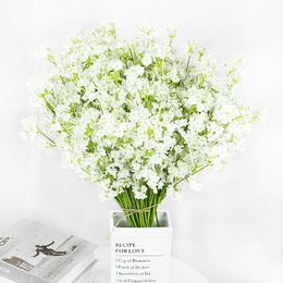 Decorative Flowers & Wreaths 1-5Pcs 63cm White Silk Gypsophila Babys Breath Artificial Living Room Bedroom Home Fake Flower Decor Wedding De