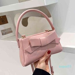 Bow Tie Small PU Leather Crossbody Side Bag Women 2022 Summer Fashion Shoulder Handbags and Purses