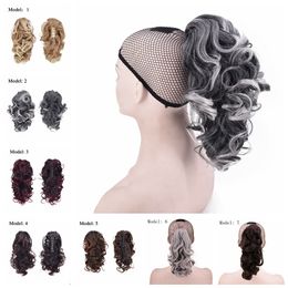 Ponytail Wig Female Curly Hair Clip Short Mid-Length Claw Nature Body Flip