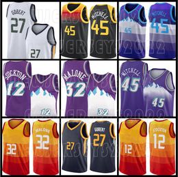 Utahs Jazzs Basketball Jersey Donovan 45 Mitchell retro mesh Karl 32 Malone John 12 Stockton Stephen 30 Curry James 33 Wiseman Klay 11 Thompson Jersey