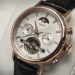 Armbanduhr Männer mechanische Uhr Mond Phase Sport atmungsaktives Leder Business Armbanduhren Luxus Automatische Uhren Relogio Maskulino 2022Wr