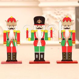 Christmas Decorations 1pcs Nutcrackers Ornament Wooden Nutcracker Soldier Pendant Tree Hanging Decoration For Home Wall TableChristmas