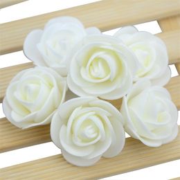 300pcs 3cm Mini Artificial PE Foam Rose Flower Heads For Wedding Home Decoration Handmade Fake Flowers Ball Craft Party Supplies 0614
