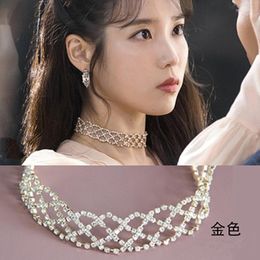 Chokers El Del Necklace For Men Diamond Choker Gold Korean Drama Jewellery Shiny Party Evening Bling Morr22