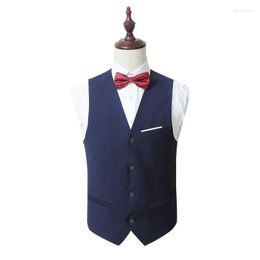 Men's Vests Formal Mens Black Dress Suit Vest Plus Size M-6XL 2022 Fashion Wedding Men Slim Fit And Waistcoat XK06Men's Phin22