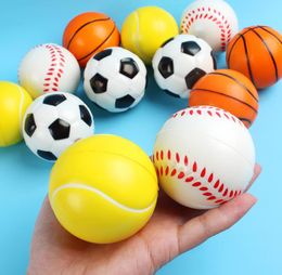 Sports Stress Balls Fun Decompression Toys Foam Ball Relaxable Squeeze Balls Soft Pu Sponge Training Balls Elastic for Indoor Outdoor Adult Kids Beginner