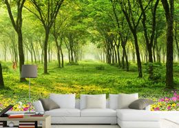 custom 3D wallpaper mural Forest scenery flowers mural TV wallpapers for bedroom walls background wall decaration stickers