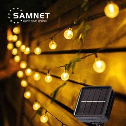 Led Solar String Lights Outdoor Crystal Fairy Light With Modes Waterproof Solar Energy Patio Light For Garden Party Decor J220531