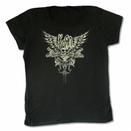 girls black tee shirt UK - Korn Skull Girls Juniors Black T Shirt Band Merch Customize Tee Shirt 220407