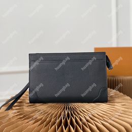 Men Clutch Bag High Quality Leather Purses Designer Wrist Bags Leather Handbag Classic Wallet Fashion Card Holder Black Handbags Large Capacity Wallets Pochette