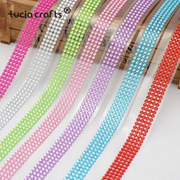 Gift Wrap Lucia Crafts 18mm 50cm Colourful Acrylic Rhinestone Self Adhesive Sticker Ribbon Belt Scrapbooking Material 1piece I1011Gift