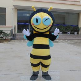 Mascot doll costume Professional Mascot Costume Adult Size Honest Bee Mascot Costume Cartoon Character Mascotte Christmas Fancy Party Suits