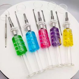 High Quality New Smoking Accessories FREEZABLE Glycerin Glass Bong Nector Collector Kit 14mm Ti Nail and Dab Tool Keck Clip Wax Contianer Bag NC34