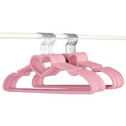 Clothes Hanger Durable ABS Heart Pattern Coat Hanger for Adult Children Clothing Hanging Supplies (Pink) 220408