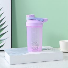 500ML Water Bottle For Drink Plastic Leak Proof Sports s Protein Shaker Drinkware BPA FREE 220531