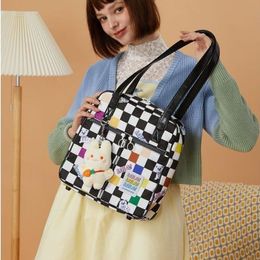 Bolsos de noche xiuya kawaii tote para mujeres estampado a cuadros Bags 2022 moda informal japonés dulce lindo cicatriz gran comprador bolsillo