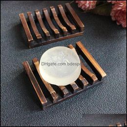 Soap Dishes Bathroom Accessories Bath Home Garden Vintage Style Tray Handmade Wood Dish Box Wooden As Holder Drop Delivery 2021