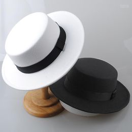 Wide Brim Hats Felt Hat Style Dance Dress British Retro Men And Women Flat Designer Chur22