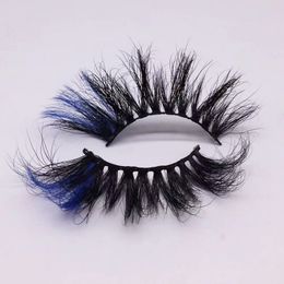 Wlolesale NEW 1 Pairs 3D Mink Colored Eyelash Red Yellow Green Purple Colorful Eyelash Makeup Beauty Rainbow Pink Lashes