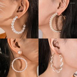Dangle & Chandelier BICUX Women's Earrings Acrylic Pearl Set For Women Korean Fashion Jewelry 2022 Geometric Kolczyki Big Hoop Drop Earings