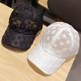 Fashion Lace Embroidery Thin Cutout Peaked Cap Men Women Hip Hop Hat Summer Mesh Breathable Sun Hat Gorras Unisex Streetwear 220701