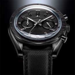 2020 Reef Tiger/RT Mens Designer Chronograph Watch with Date Nylon Strap Luminous Sport Watch Male Black Pilot Watch RGA3033 T200112
