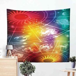 Psychedelic Moon Sun Wall Hanging Beach Towel Art Nordic Tapestry Bohemian Polyester Mandala Pattern Blanket Cover Home Bedroom J220804