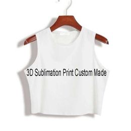 Custom Made Create your own designs 3D Sublimation Print Milk Silk Crop Tops 220704