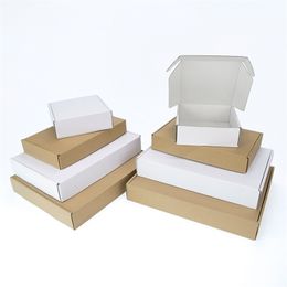 5pcs10pcswhite gift kraft paper box festival party 3layer corrugated wig carton supporting customized size printing 220706