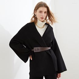 Frauenwolle Mischungen 2022 Mäntel und Jacken Frauen Womens Mantel Wintergraben für Erbsenhitze22