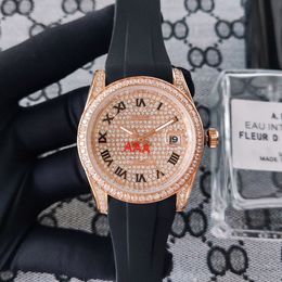 Top Mens Diamond Watches Rose Gold Women Casual Watch Automatic Movement Water proof Designer Clock