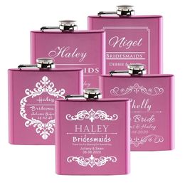 Personalised 6oz Hip Engrave Stainless Steel Flask Bride gift Wedding Faver Decor Customised Party Gift 220707