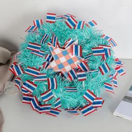 Decorative Flowers & Wreaths July 4Th Patriotic Garland Indoor Wall Hanging American Star-Spangled Banner Outdoor Art Festival