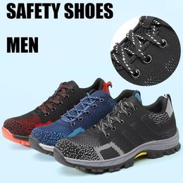 Mens Safety Shoes With Steel Toe Cap Punctureproof Breathable Lightweight Fashion Work Shoe Security Protection Footwear Y200915