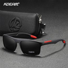 KDEAM Rectangular Ultra Light TR90 Sunglasses Men Polarized TAC 1.1mm Thickness Lens Driving Sun Glasse Sports Cat.3 220629