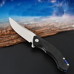 Promotion Flipper Pocket Knife D2 Satin Blade Black G10 Handle Ball Bearing Fast Open Folding Knives