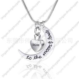 Selling Mom Dad Ashes Necklace Heart Shaped Urn Pendant Moon Funeral Jewellery