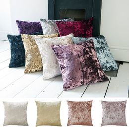 Pillow Case Super Soft Cushion Cover Crushed Velvet Pillow for Living Room Sofa 45x45cm Decorative Kussenhoes Nordic Housse de Coussin 220623