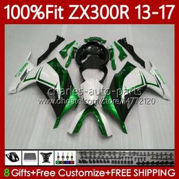 Injection Body Kit For KAWASAKI NINJA ZX300R EX ZX 3R 3 R 300R EX-300 2013 2014 2015 16 17 125No.196 EX300R ZX-3R ZX-300R ZX3R ZX300 13 14 15 2016 2017 Fairing Green black white