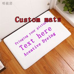 Multi sizes Custom door mat Antislip carpet funny doormats printed your picture po suede Flannel Floor customized doormat 220607