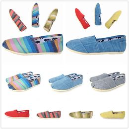 2022 Fashion Brand multicolour stripe Sneakers Canvas Shoes Spring summer TOM shoes loafers Flats Espadrilles shoe Home leisure W5-W10