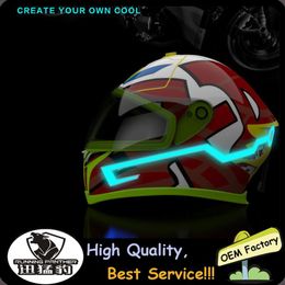 Motorcycle Helmets 2 Pcs 3V Waterproof Helmet Light Riding Signal EL Strip Flashing LED Durable Kit Bar DIY Drop