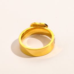 Wedding Rings New Fashionable Jewellery Designer Ringss Women Letter Love Supplies 18K Gold Plated Stainless Steel Diamond Gemstones Ringb Fine Finger Ring Z