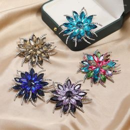 Pins Brooches Muylinda Crystal Flower Brooch Pin Enamel Purple Scarf Buckle Beautiful Backpack Clothes Accessories For Women Kirk22