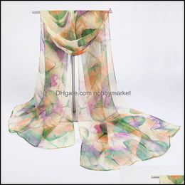 New -Selling European And American Fashion Scarves Ladies Classic All-Match Leaf Scarf Autumn Winter Sha Drop Delivery 2021 Scarves Wrap